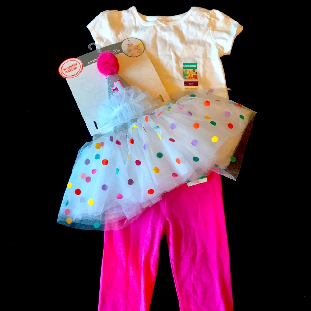 4 piece baby girl 1st birthday outfit.:)